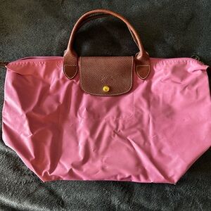 Pink Longchamp Short Handle Bag / Le Pilage Medium